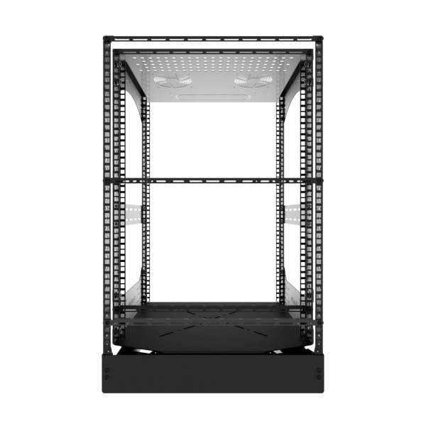 19" Auszieh- und drehbares Rack 16RU, 130kg Traglast, 490B x 498T x 792H