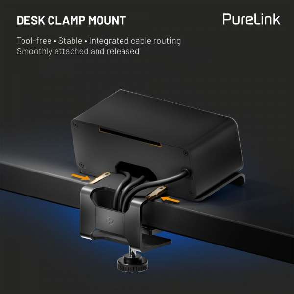 mediahub2 - 10 -Slot, freistehend, On-Table Design - schwarzes Gehäuse und mattschwarze Module. 3 Steckdosen + 65W PD-Modul + 2 Leerplätze. Buchse - DE. Stecker - Wieland GST18