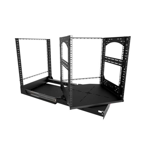19" Auszieh- und drehbares Rack 12RU, 130kg Traglast, 490B x 498T x 614H