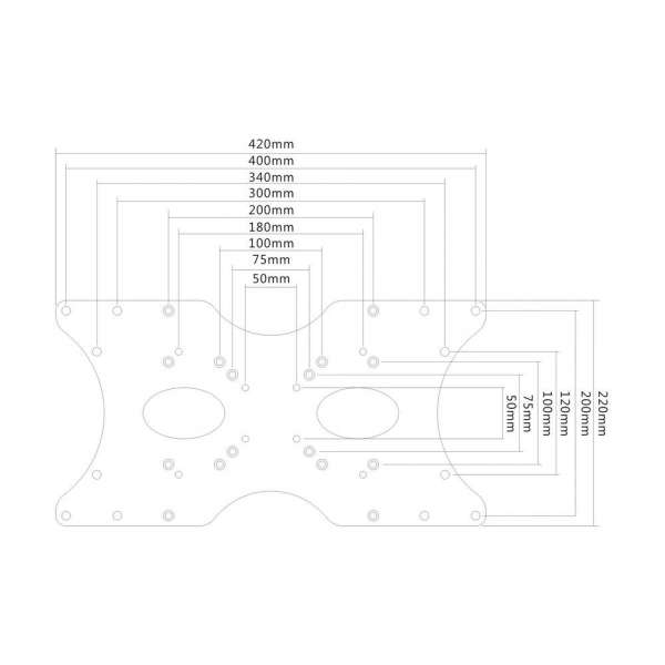 PureMounts® Universeller VESA Adapter 50x50 bis 400x200 schwarz
