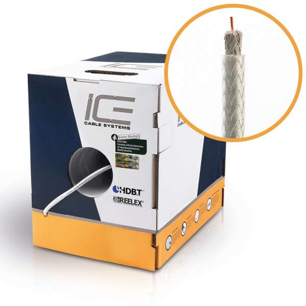 ICE Cable - Koax Kabel, grün, RG-59, 0,81mm (AWG20), geschirmt, grün, 152,50m Pulloutbox