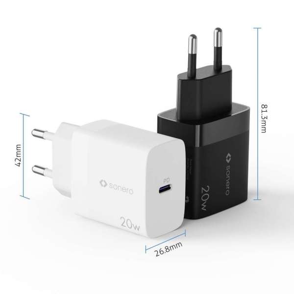 sonero USB-C Ladegerät - 1 Port - 20W PD - schwarz