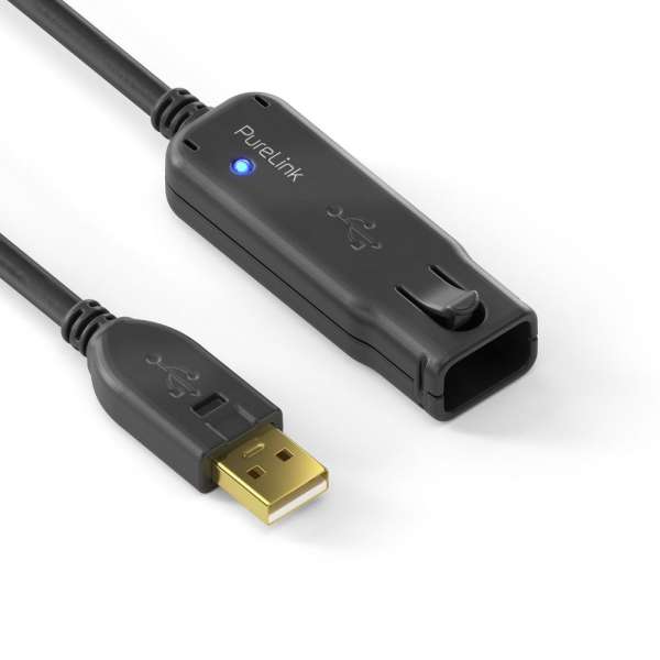 USB 2.0 Aktiv Verlängerung - schwarz - 12,0m