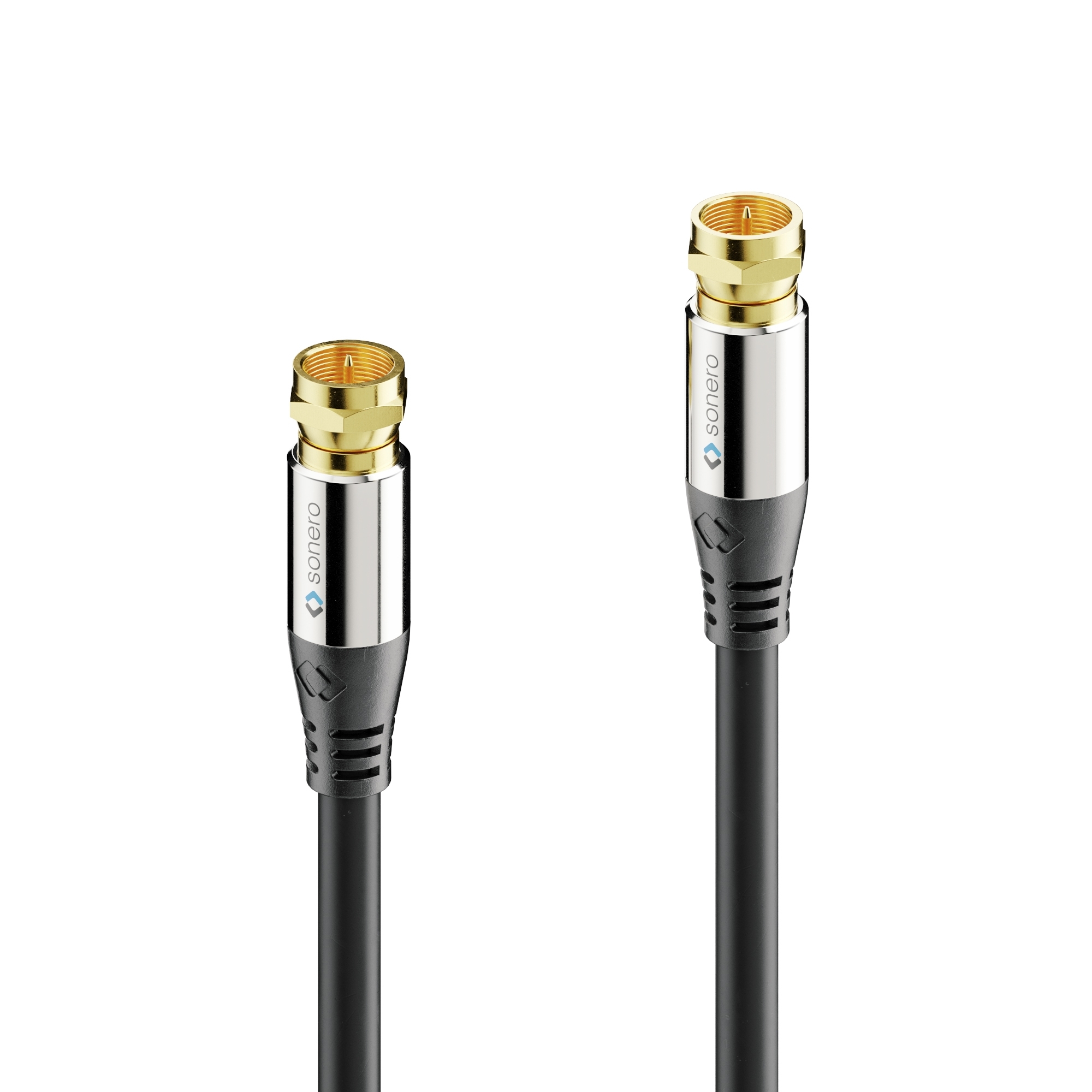 65.62 ft. Black deleyCON SAT Antenna Cable 20m Coaxial Satellite Cable Gold-plated F-type connector Right angle Metal Connector UltraHD FullHD