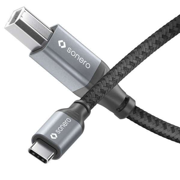 sonero USB 2.0 Kabel - C/B - Aluminium - space grey/schwarz - 5,00m