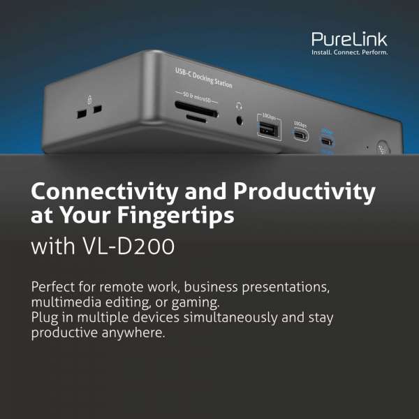 Vuelogic - USB4 Docking Station - Dual Screen USB4 Gen3 MST - 8K Unterstützung