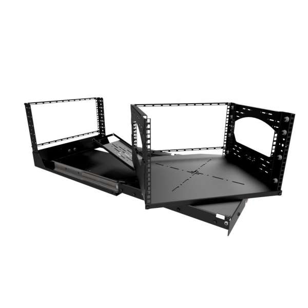 19" Auszieh- und drehbares Rack 6RU, 130kg Traglast, 490B x 608T x 348H