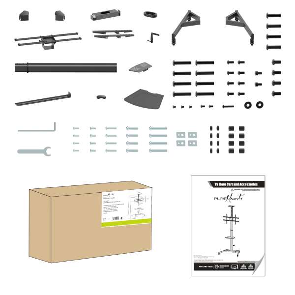 PureMounts® TV Standfuß mobil - Single Display bis 70"