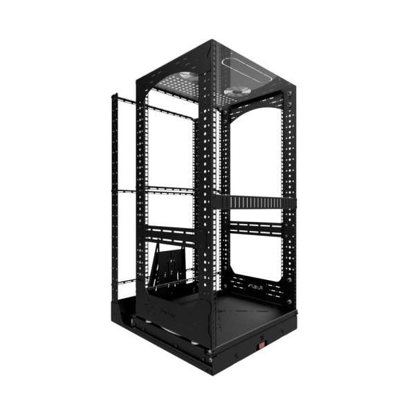 19" Auszieh- und drehbares Rack 20RU, 130kg Traglast, 490B x 608T x 970H 19" Auszieh- und drehbares Rack 20RU, 130kg Traglast, 490B x 608T x 970H