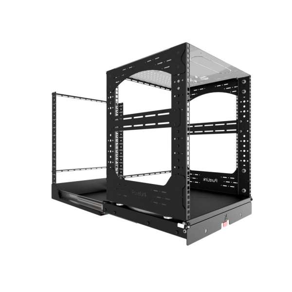 19" Auszieh- und drehbares Rack 12RU, 130kg Traglast, 490B x 498T x 614H