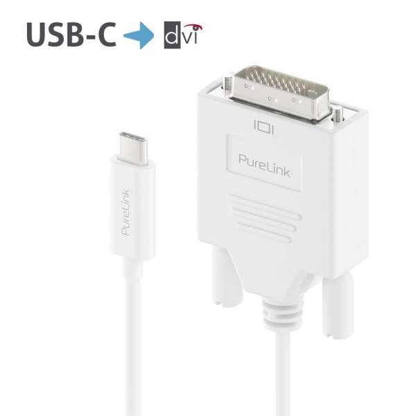 USB-C auf DVI Kabel - 1920x1200 - WUXGA - iSerie - weiß - 2,00m USB-C auf DVI Kabel - 1920x1200 - WUXGA - iSerie - weiß - 2,00m