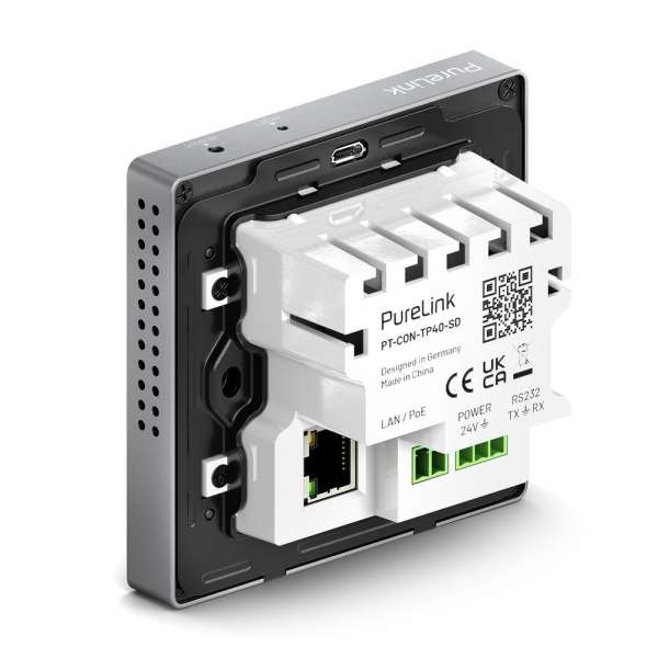 PureTools - Programmierbares 4" In-Wall Touchpanel mit integrierter Steuerung / GUI-Designsoftware, grau