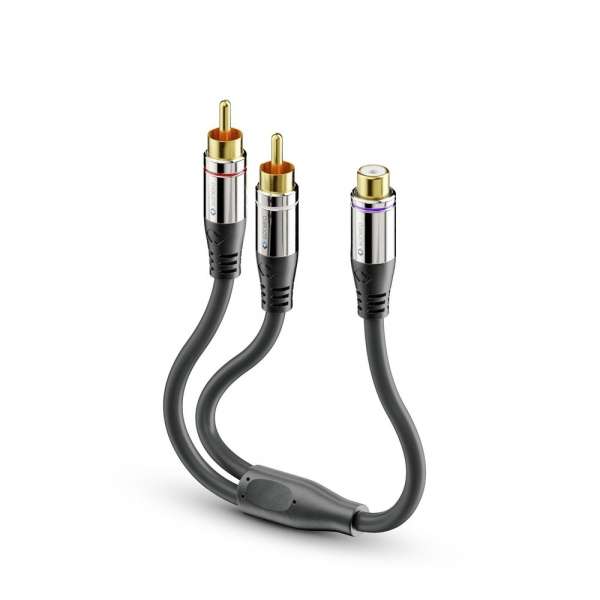 sonero 2x Cinch auf Cinch Subwoofer Adapter Kabel 0,25m
