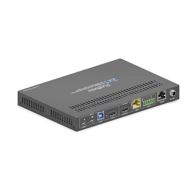 PureTools - 2x1 4K HDBT Extender Switch - 4K HDBaseT 3.0 Video- und Datenverlängerung mit HDMI/USB-B & USB-C Eingängen