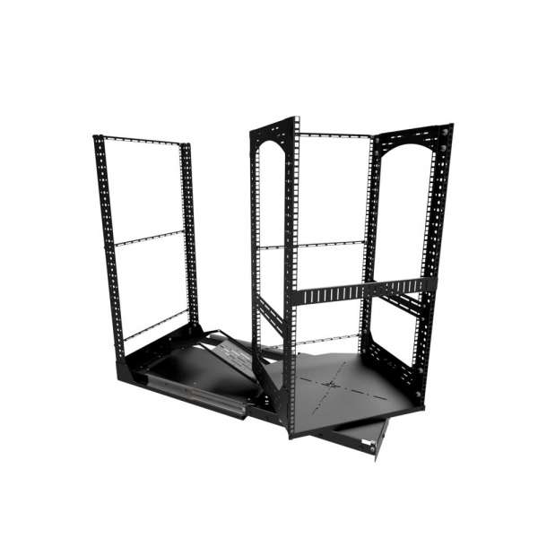 19" Auszieh- und drehbares Rack 20RU, 130kg Traglast, 490B x 608T x 970H