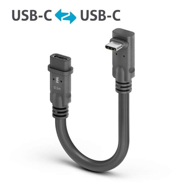 USB-C auf 90° USB-C Portsaver (oben/unten) USB4 Gen2x2 20Gbps - PureInstall 0.10m USB-C auf 90° USB-C Portsaver (oben/unten) USB4 Gen2x2 20Gbps - PureInstall 0.10m