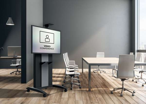 Flachbildschirm-Videokonferenz-Trolley mit Höhenverstellung für 42-65" Bildschirme