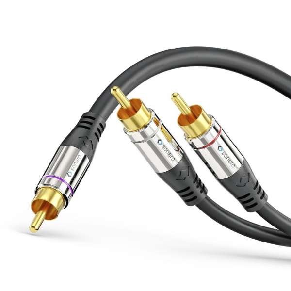 sonero Cinch auf 2x Cinch Subwoofer Kabel 7,5m