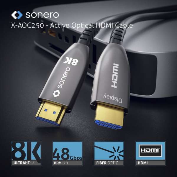sonero Aktives HDMI 8K AOC Extender Kabel - 20m