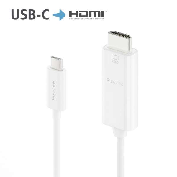 USB-C auf HDMI Kabel - 4K60 - iSerie - weiß - 2,00m