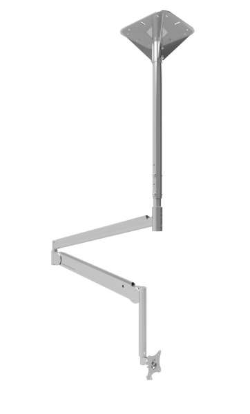 Deckenhalterung mit verstellbarem Schwenkarm für 10-29"-Bildschirme, weiß