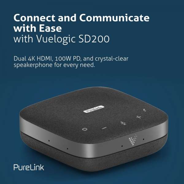 Vuelogic - Speaker Dock - Kombination aus Lautsprecher, Mikrofon und Docking Station - 4K-Unterstützung
