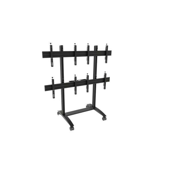 Mobiler Video-Wall Trolley, Modular 2x2, für 42-47" Bildschirme, Querformat