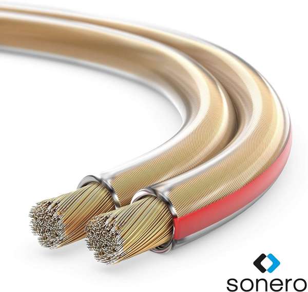 sonero Lautsprecherkabel 2x1,5mm², CCA 25,0m, transparent