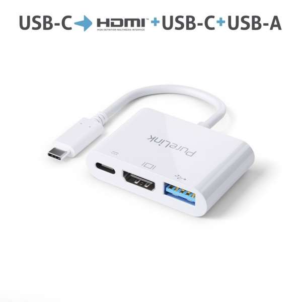 USB-C auf Multiport Adapter - iSerie - weiß - 0,10m