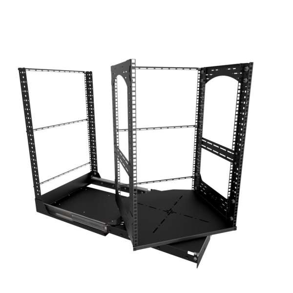 19" Auszieh- und drehbares Rack 16RU, 130kg Traglast, 490B x 498T x 792H