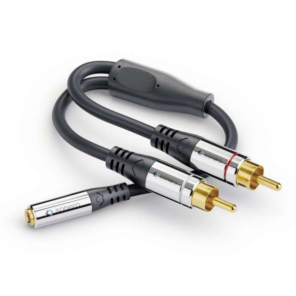 sonero 2x Cinch auf 3,5mm Audio Adapter Kabel 0,25m