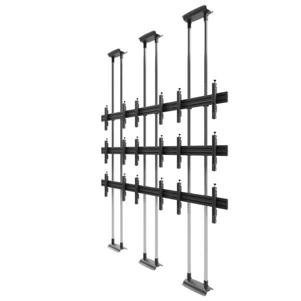 Video Wall Bolt Down Floor-to-Ceiling Mount, modular 3x3, für 42-47" Bildschirme, Querformat