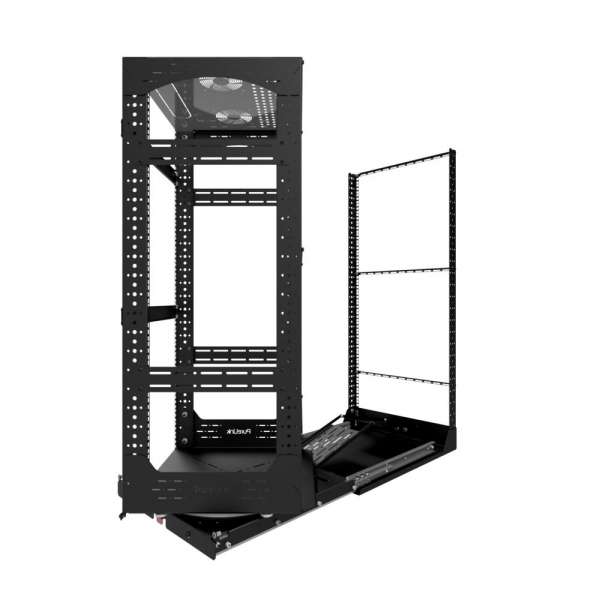 19" Auszieh- und drehbares Rack 24RU, 200kg Traglast, 490B x 608T x 1141H