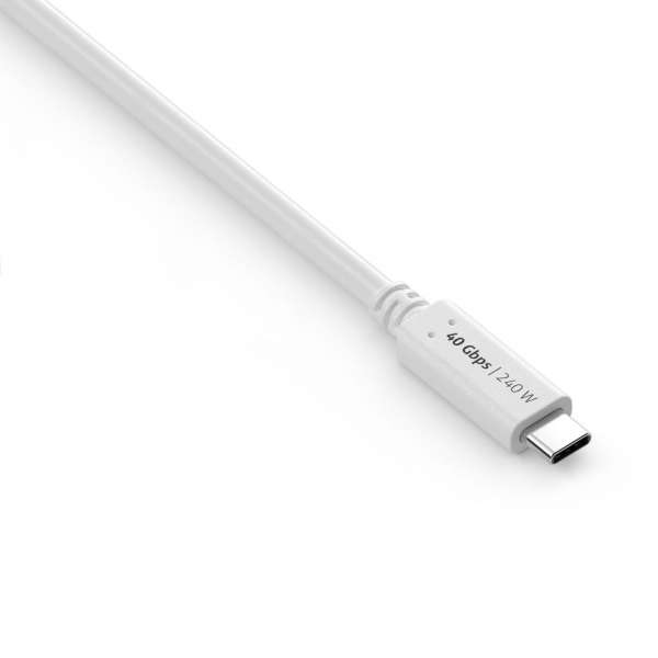 USB-C auf USB-C Kabel - USB4 Gen 3x2, 5A, EPR 240W, 40G, DP Alt Mode - iSerie - weiß - 1,00m