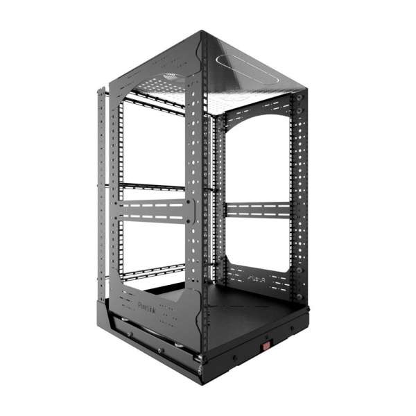 19" Auszieh- und drehbares Rack 16RU, 160kg Traglast, 490B x 510T x 785H