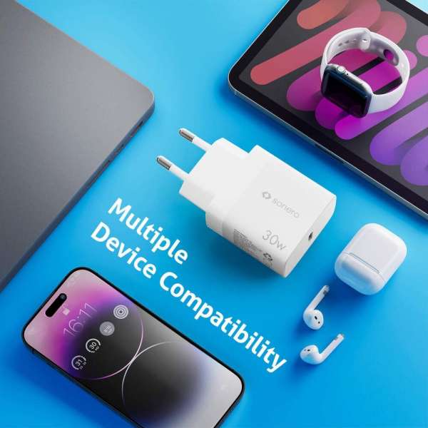 sonero USB-C GaN Ladegerät - 1 Port - 30W PD - weiß