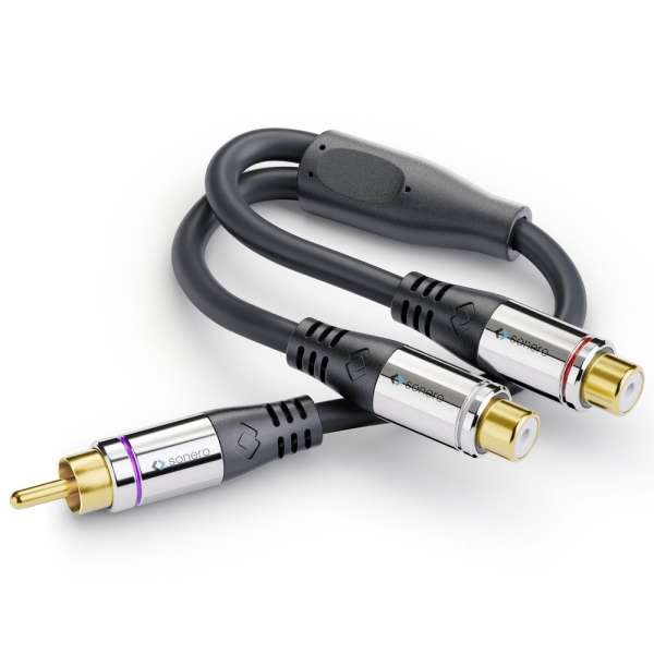 sonero Cinch auf 2x Cinch Subwoofer Adapter Kabel 0,25m