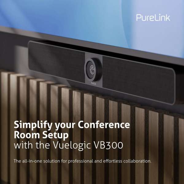 Vuelogic - Videobar mit AV Hub - VB300 - Kombination aus Soundbar, Kamera, Mikrofon und Umschalter