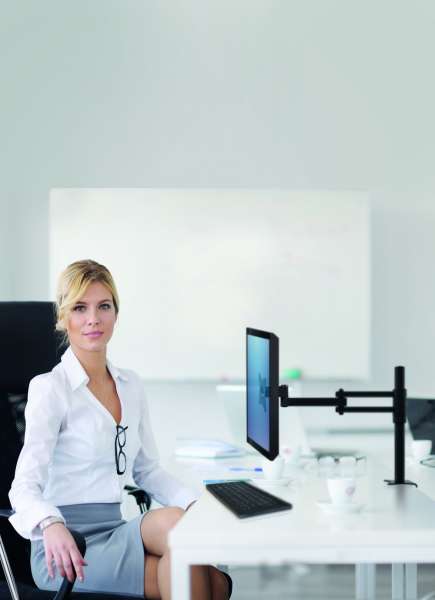 Desktop-Doppelarmhalterung für 10-29"-Bildschirme, schwarz