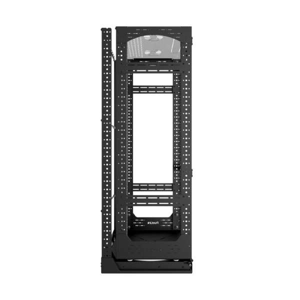 19" Auszieh- und drehbares Rack 28RU, 130kg Traglast, 490B x 608T x 1327H
