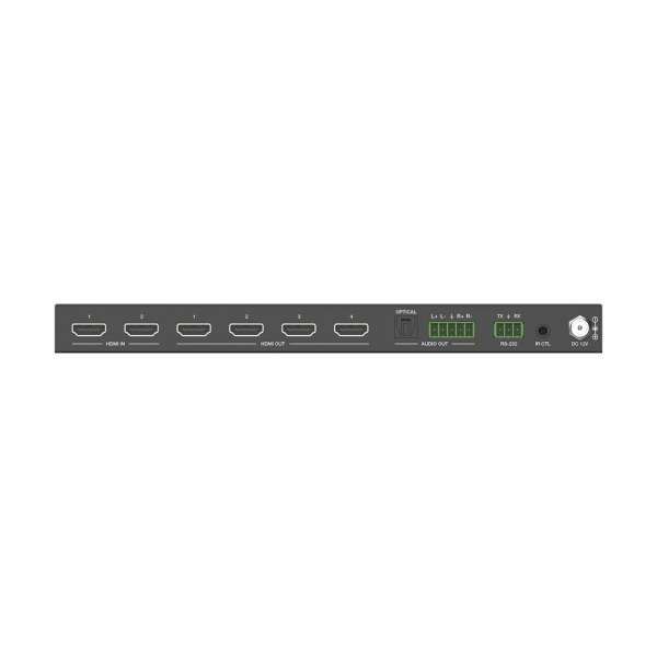 PureTools - 2x4 HDMI 2.1 Splitter / Switcher - 48Gbps - 8K (60Hz 4:2:0) 12 bit, Audio De-Embedding und Signal Management