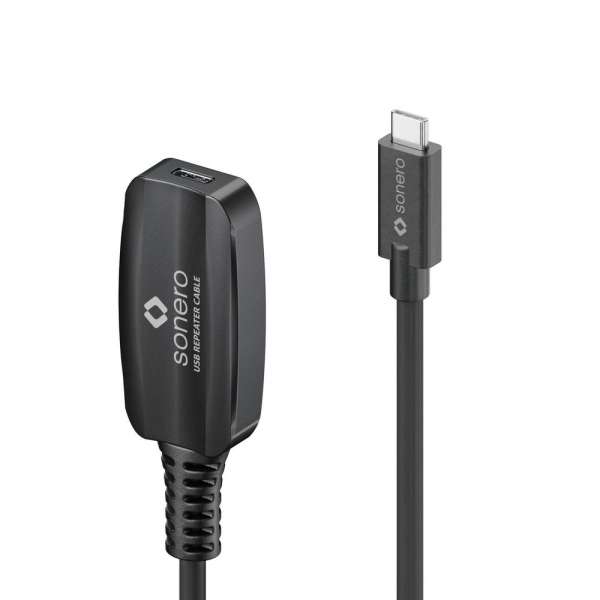 sonero USB 3.2 Gen1x1 Aktive Verlängerung - C/C - schwarz - 5,00m