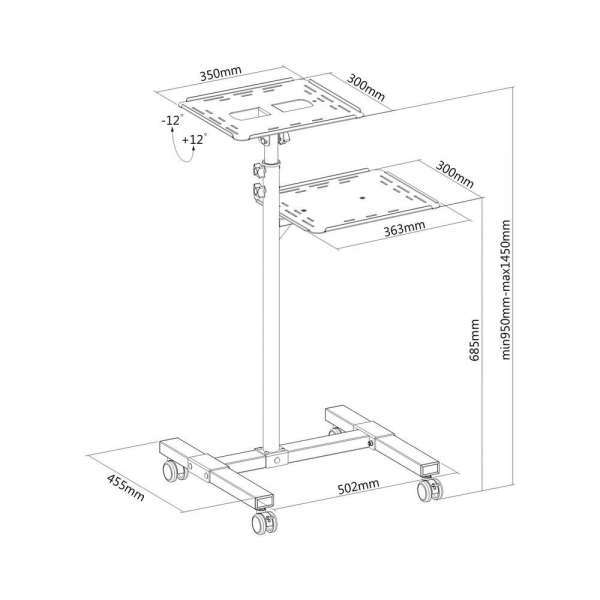 PureMounts® Projektor Wagen
