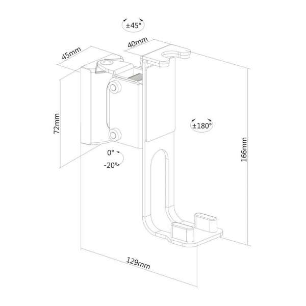 PureMounts® Lautsprecher Wandhalterung für Sonos® One, Sonos® One SL, Sonos® Play1, weiß