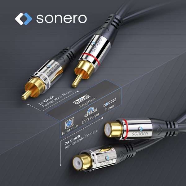 sonero 2x Cinch Stereo Verlängerung 10,0m
