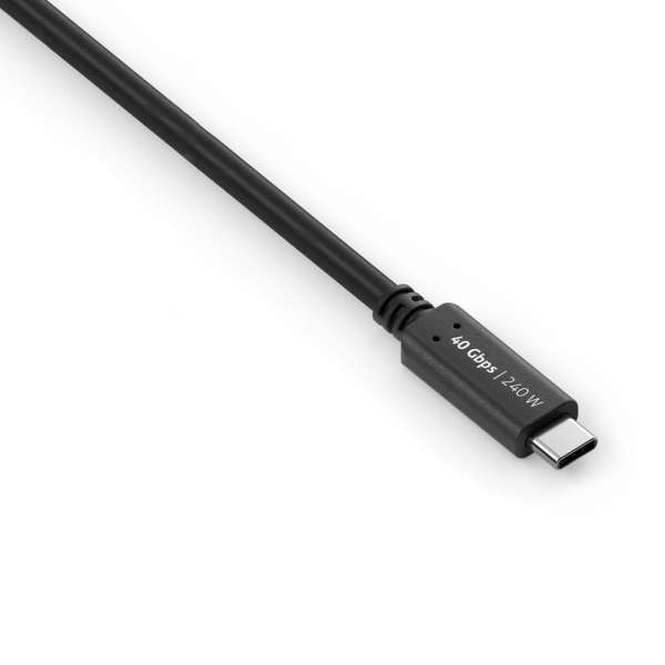 USB-C auf USB-C Kabel - USB4 Gen 3x2, 5A, EPR 240W, 40G, DP Alt Mode - iSerie - schwarz - 0,50m