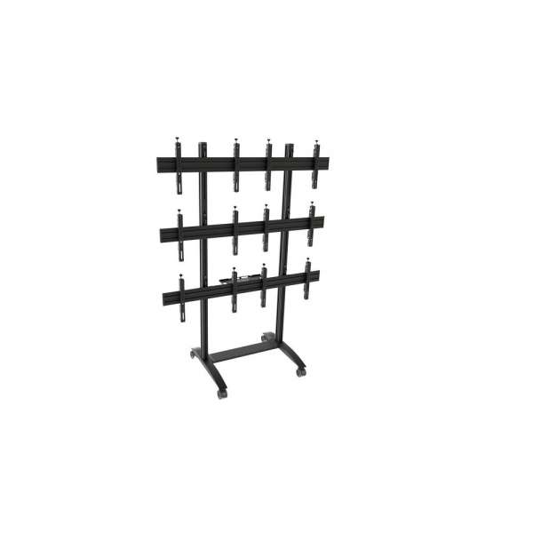 Mobiler Video-Wall Trolley, Modular 2x3, für 42-47" Bildschirme, Querformat