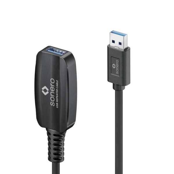 sonero USB 3.2 Gen1x1 Aktive Verlängerung - A/A - schwarz - 5,00m