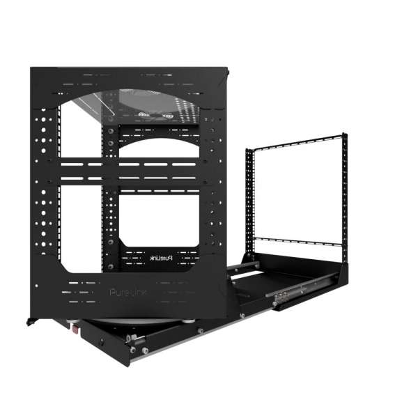 19" Auszieh- und drehbares Rack 12RU, 200kg Traglast, 490B x 510T x 606H