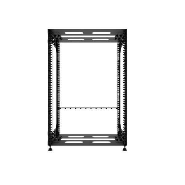 19" Skelett-Rack mit offenem Rahmen und verstellbarer Tiefe 16HE, 100 kg, 492 B x von 360 bis 560 T x 718 H